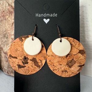 Handmade Cork and Bead Earrings